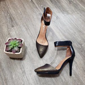 Jeffrey Campbell Solitaire Pumps Patent Gold Sz 40